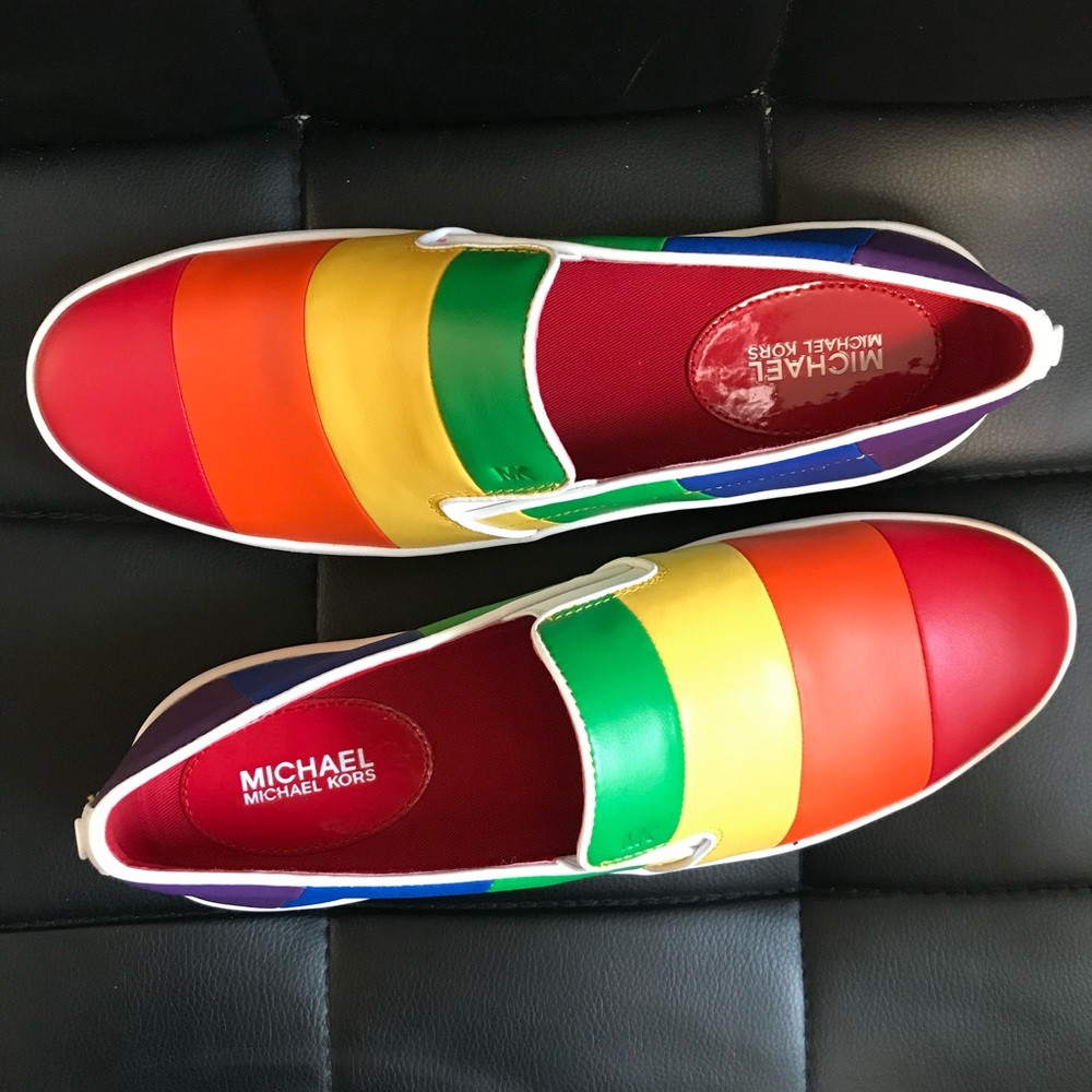 MK Dylan Rainbow Leather Slip-on Sneakers